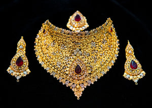 Indian set gold plated with stones