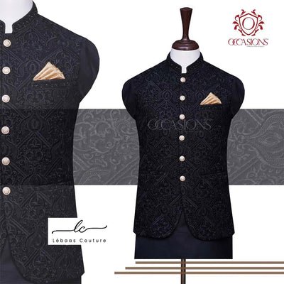 Black Thread&Embellish Waistcoat