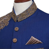 Blu Reale Antique Work Luxury Sherwani