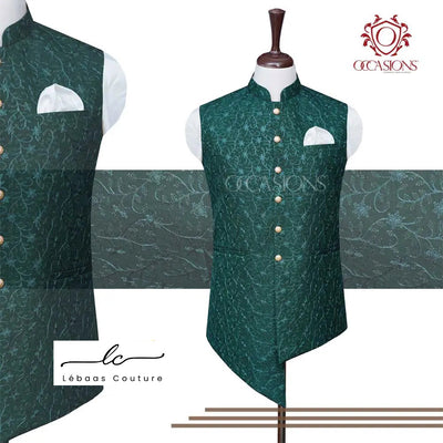 Bottle Green side drop Waistcoat