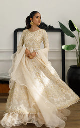 CHIFFON HANDWORK EMBROIDERED DRESS WITH SKIRT