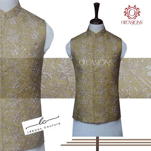 Greenish Gold Sequence Waistcoat