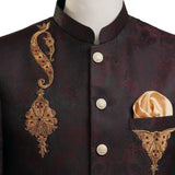 Marrone Hand Embellished Customized Prince Coat