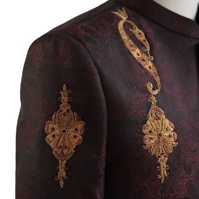 Marrone Hand Embellished Customized Prince Coat