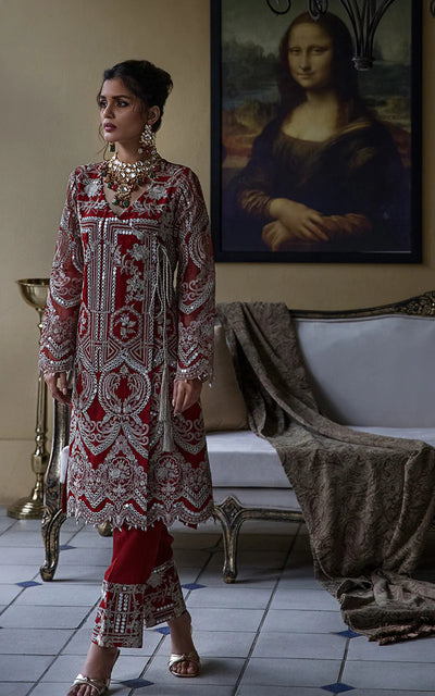 NET EMBROIDERED ANGRAKHA