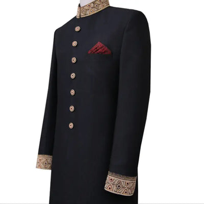 Nero Hand Embellishment Decent Sherwani