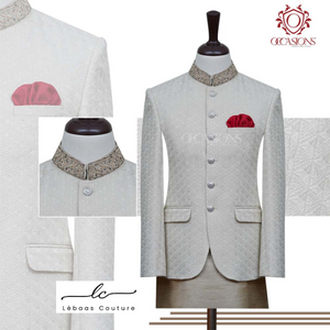 White Texture Prince Coat