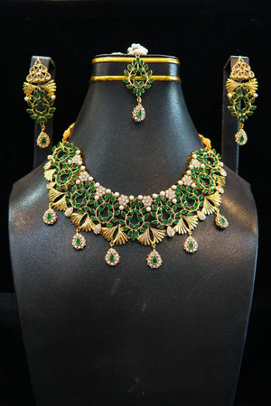 Golden And Emeralds Green Set