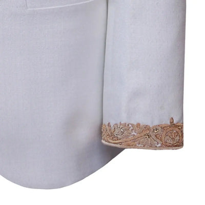 White And golden Prince Coat | khusa